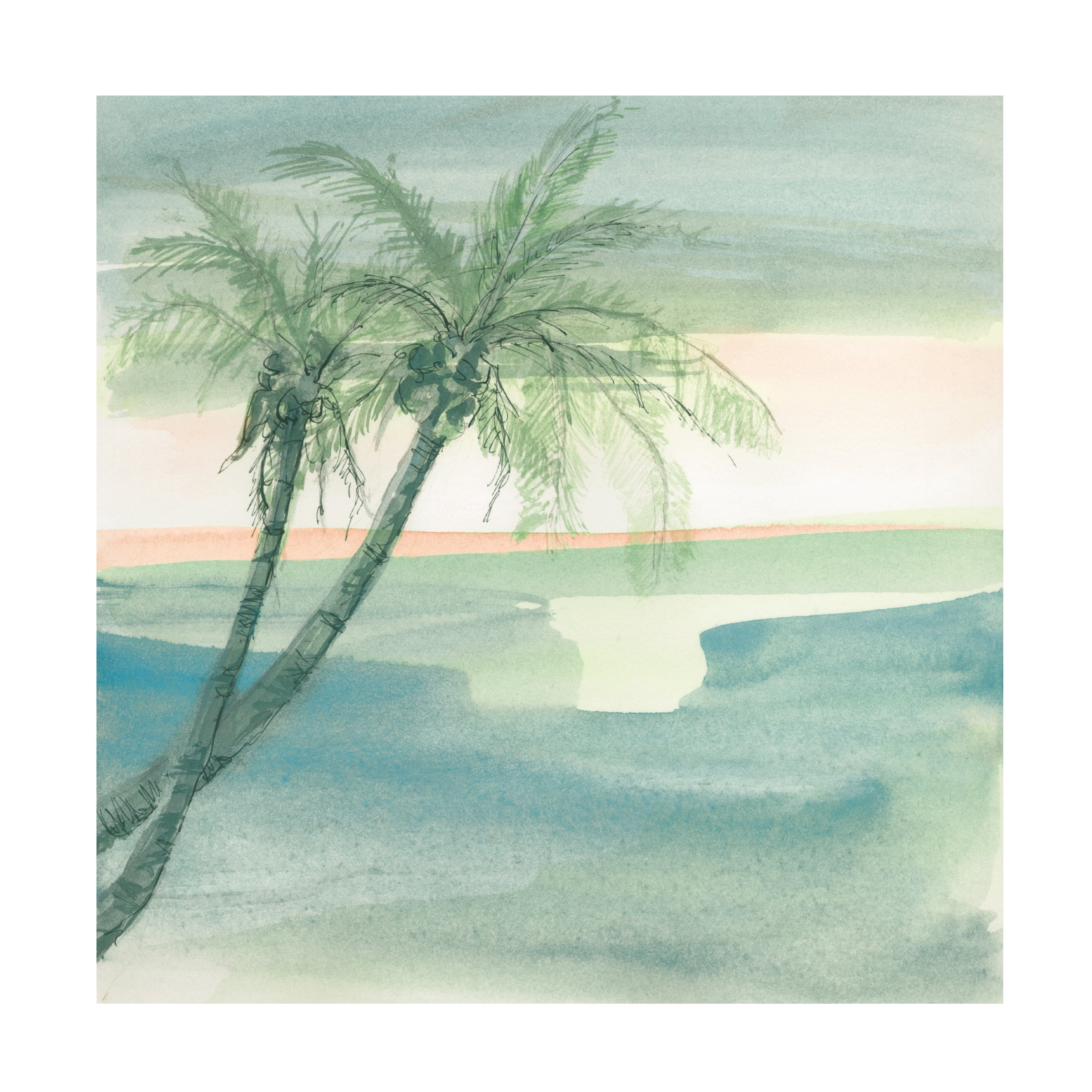 Chris Paschke 'Peaceful Dusk I Tropical' Canvas Art