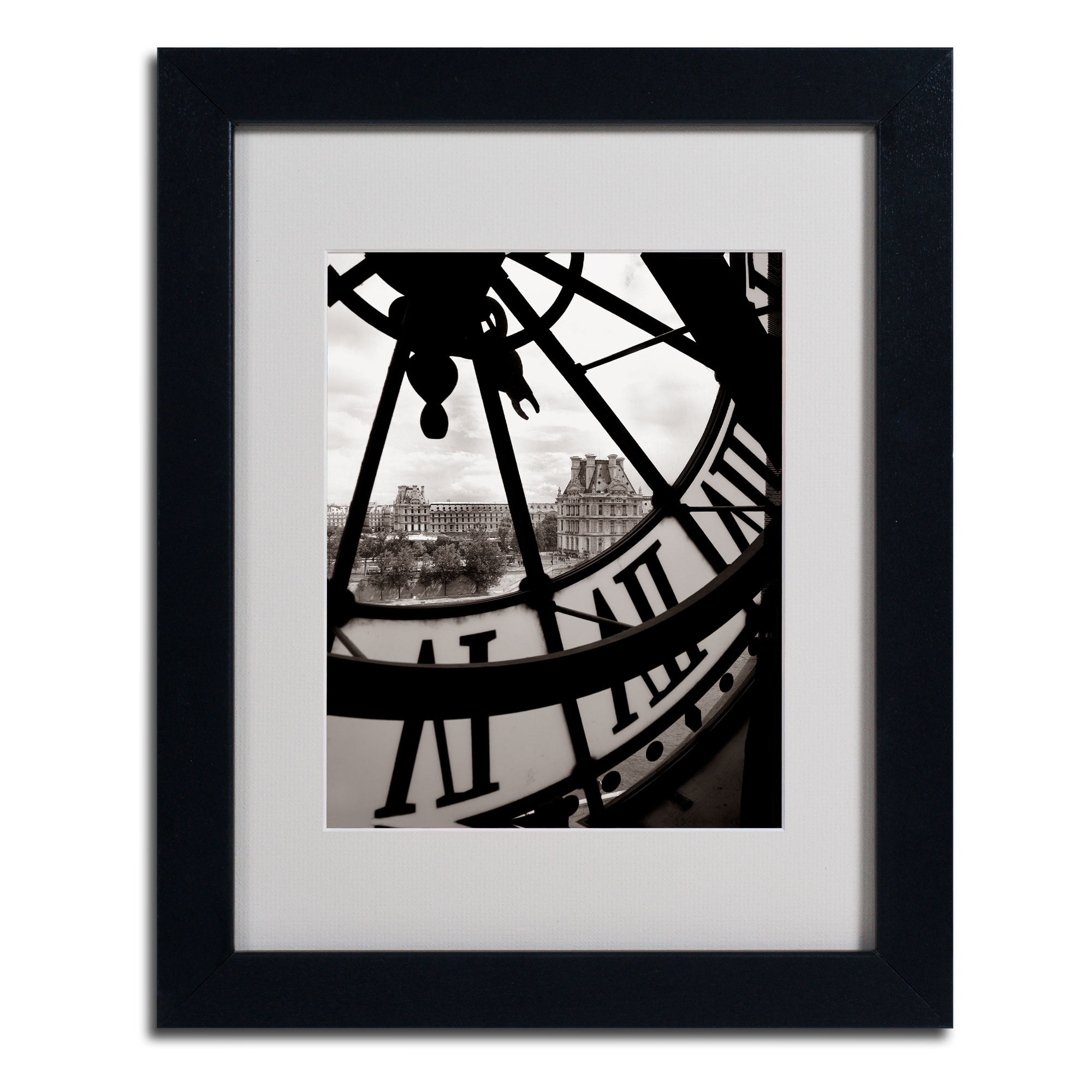 Matted art under acrylic in a black frame