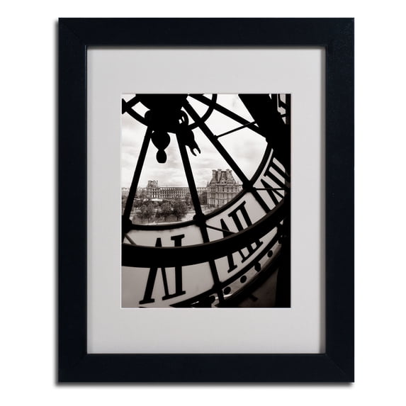 Matted art under acrylic in a black frame