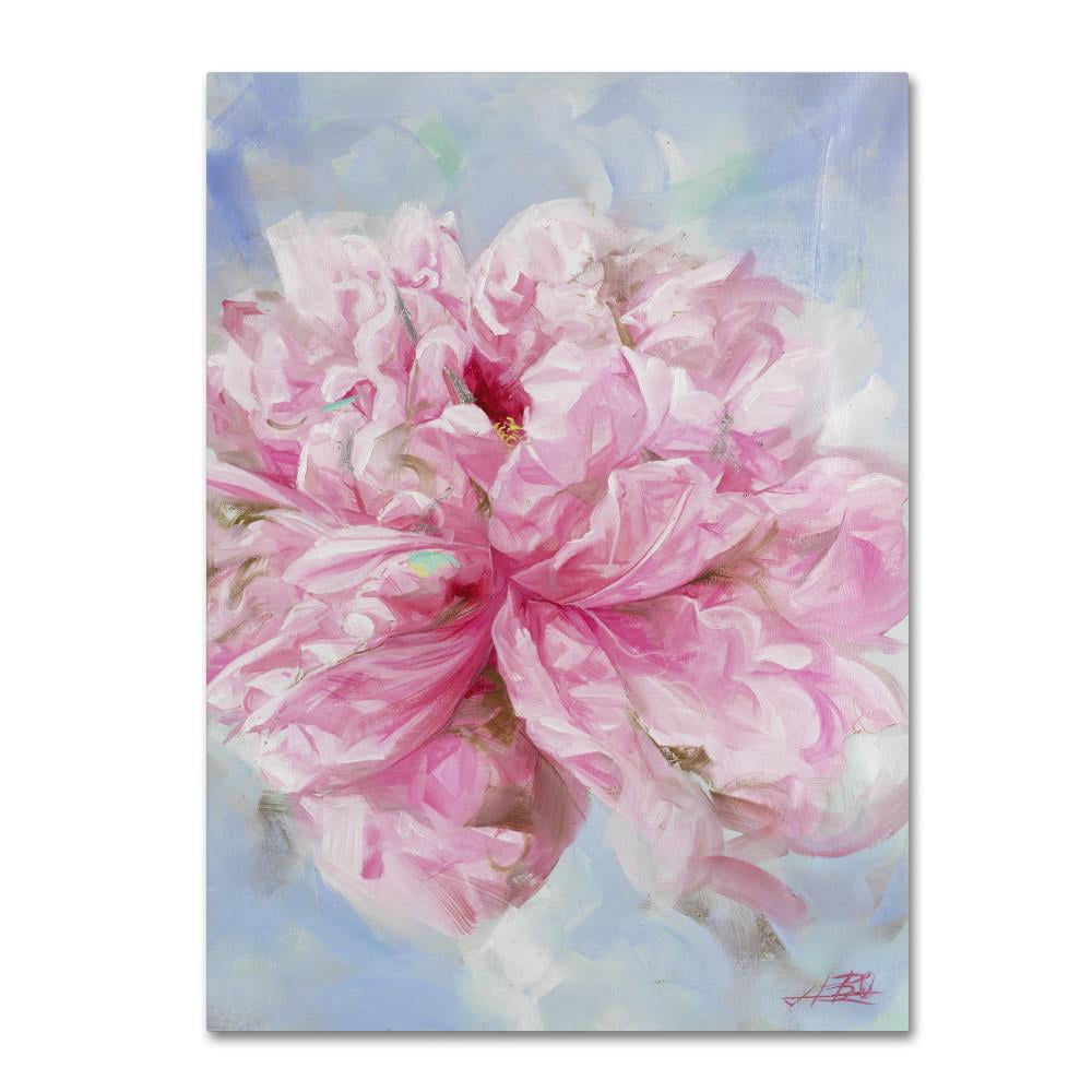 Li Bo 'Pink Peonie II' Canvas Art