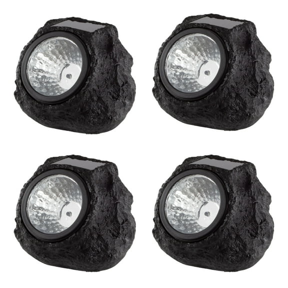 Pure Garden Weather Resistant Solar Rock Lights Outdoor Spot Lights 4-Pack