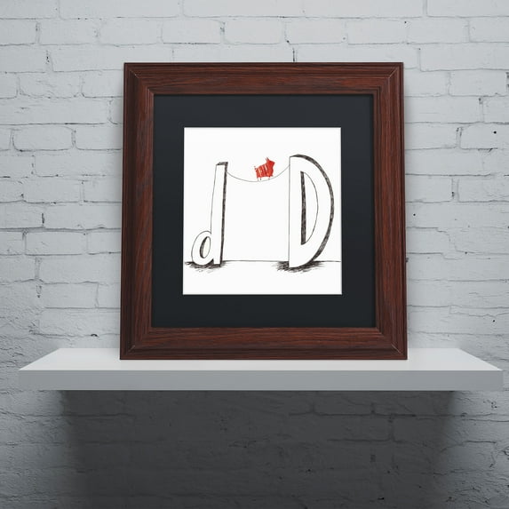 Carla Martell 'D is for Dog' Black Matted Framed Art