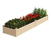 Home-Complete Raised Garden Bed - 8ftx2ft Wood Planter Box with Open Bottom