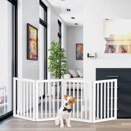 PETMAKER 4-Panel Indoor Foldable Pet Gate for Stairs or Doorways (White)