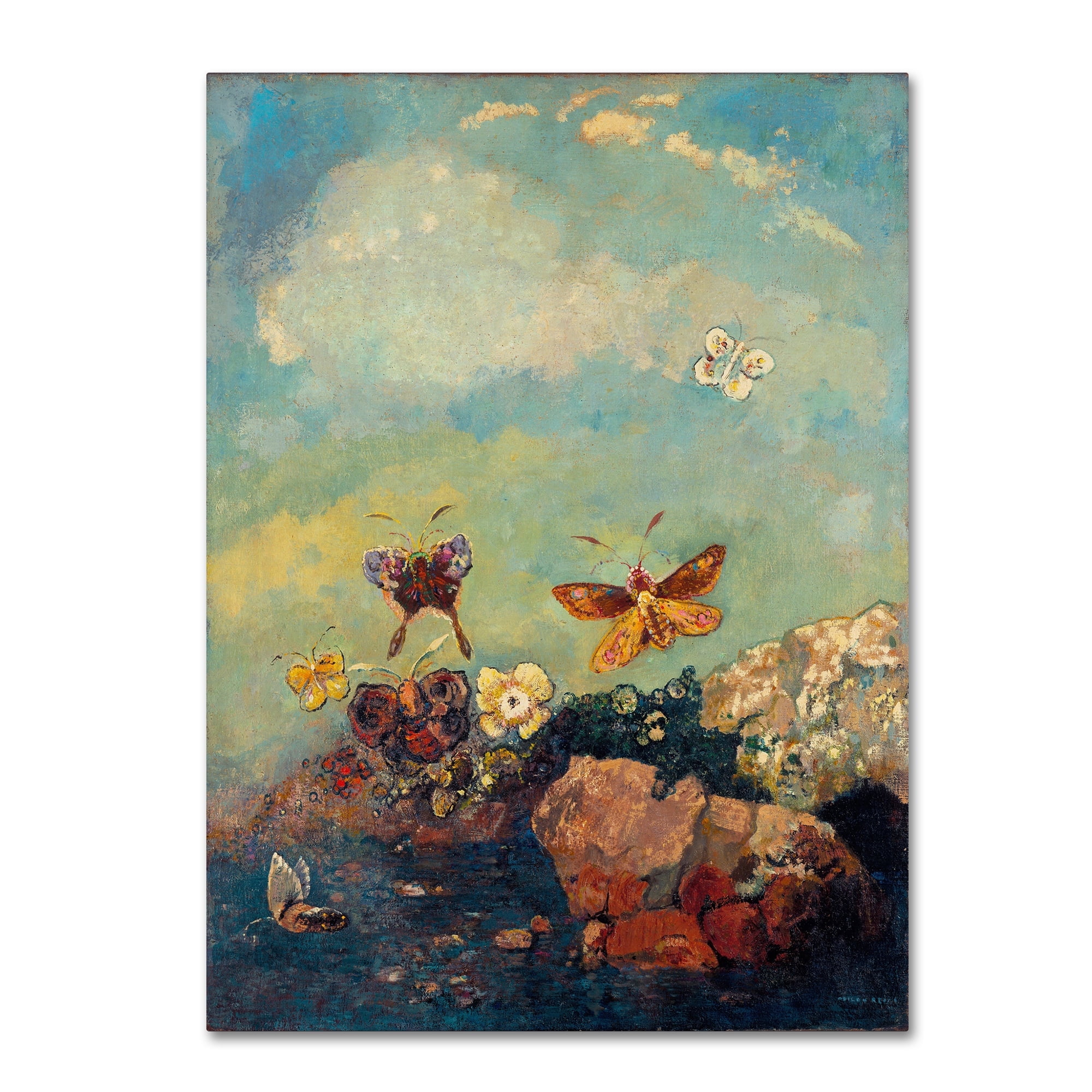 Odilon Redon Butterflies Canvas Art in 19" x 14"