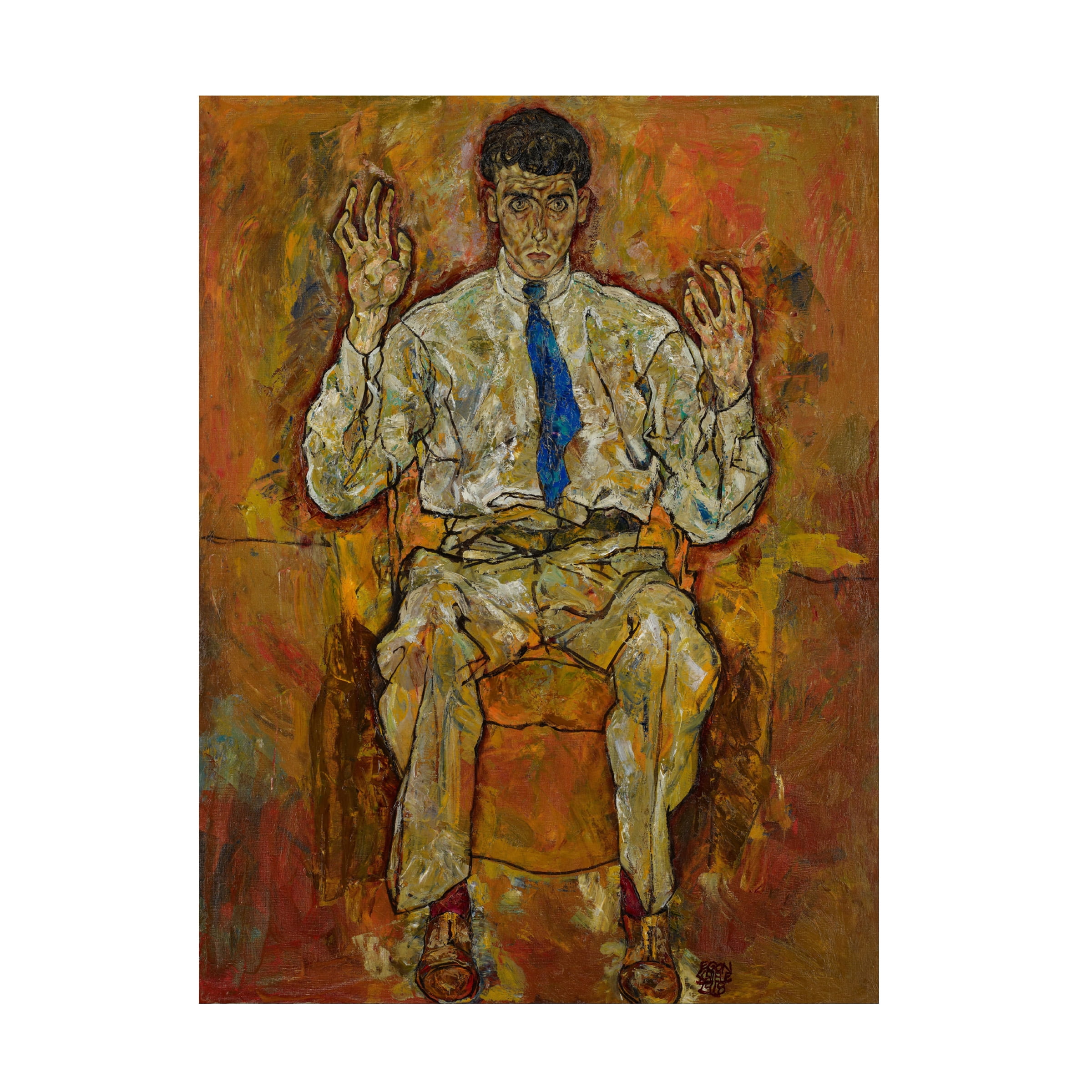 Egon Schiele 'Portrait Of Paris Von Gutersloh' Canvas Art