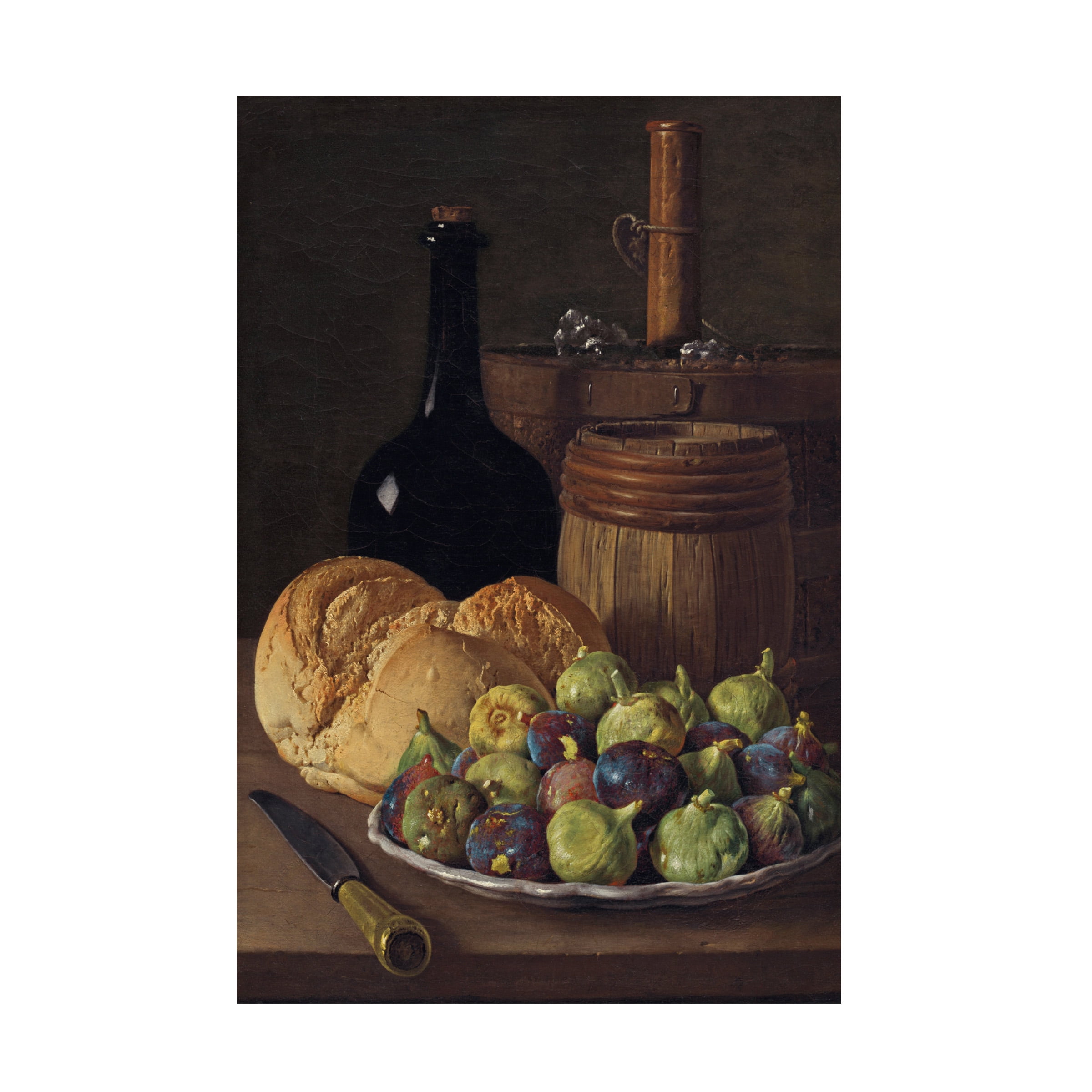 Melendez 'Still Life with Figs and Bread' Canvas Art