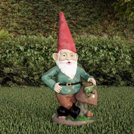 Lawn Gnome Statue-Fun Classic Style Resin Figurine for Outdoor Garden Décor-Great for Flower Beds, Fairy Gardens, Backyards and More by Pure Garden