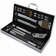 Home-Complete 16-Pc BBQ Grill Tools Set, Silver