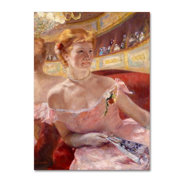 Cassatt 'Woman With A Pearl Necklace In A Loge' Canvas Art
