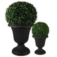 thumbnail image 1 of Pure Garden Large and Small Outdoor Urn Planter 2-Pack, Black, 1 of 11