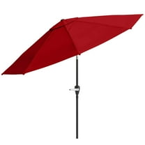 Pure Garden 10FT Patio Umbrella with Auto Tilt and Vented Canopy (Red)