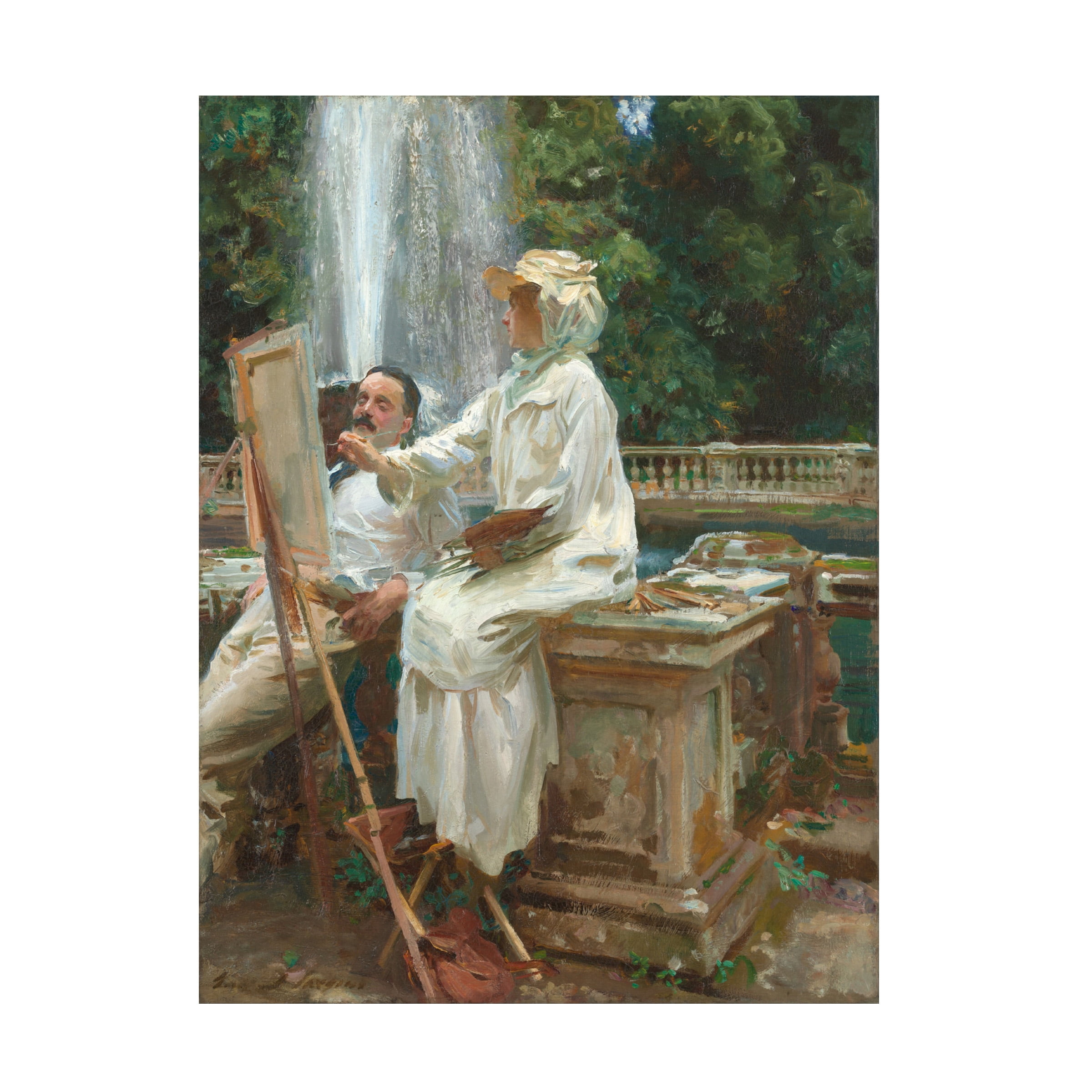 John Singer Sargent 'The Fountain In Villa Torlonia Italy' Canvas Art