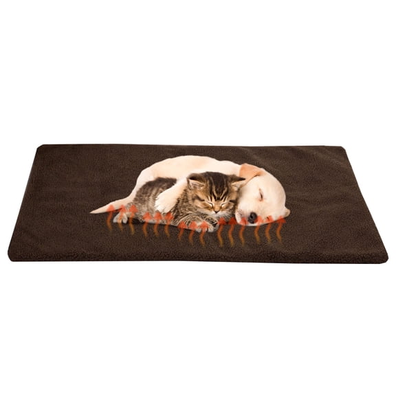PETMAKER Self Warming Thermal Pet Mat, Brown, 25x18in