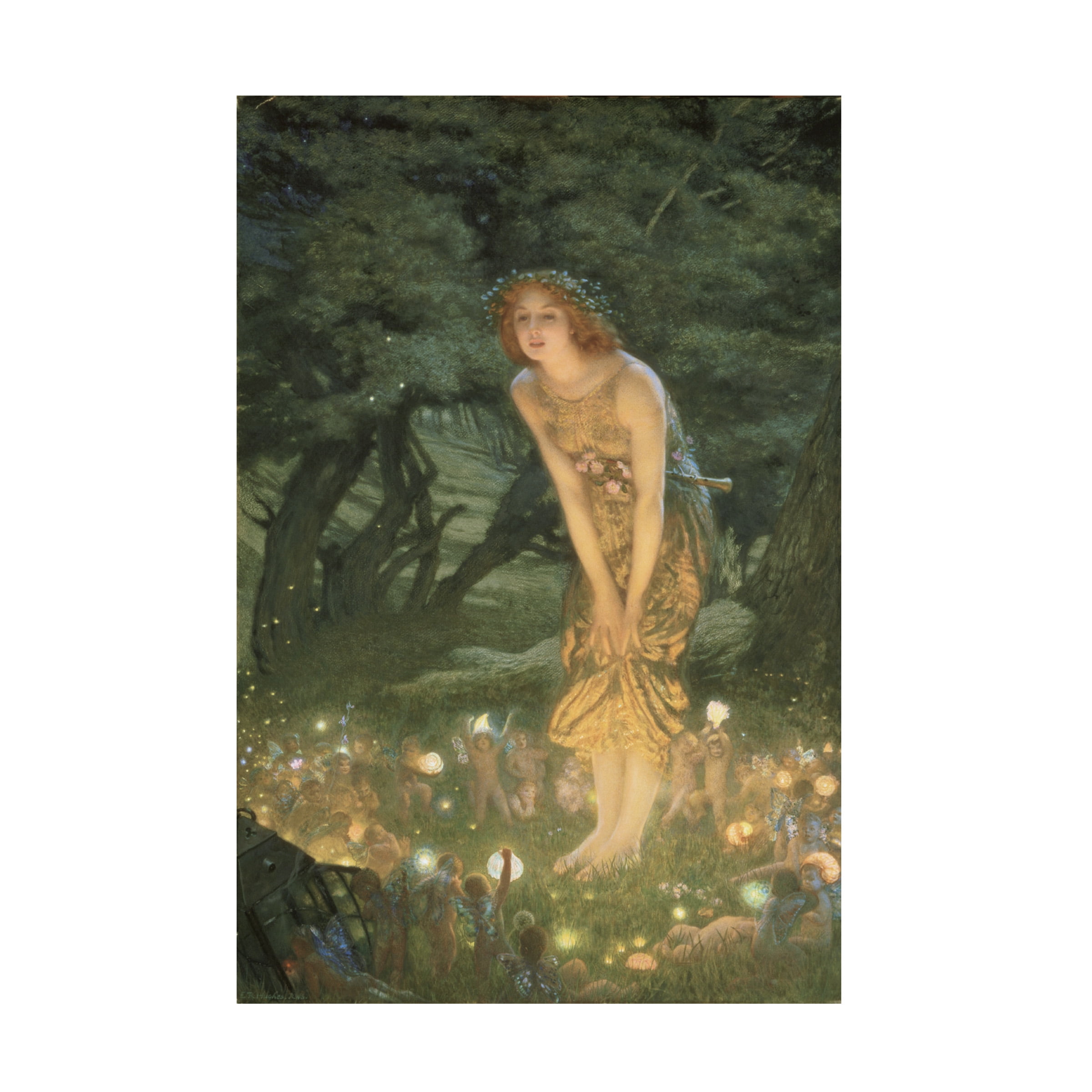 Trademark Fine Art Edward Robert Hughes Midsummer Eve Canvas Wall Art - 30x47
