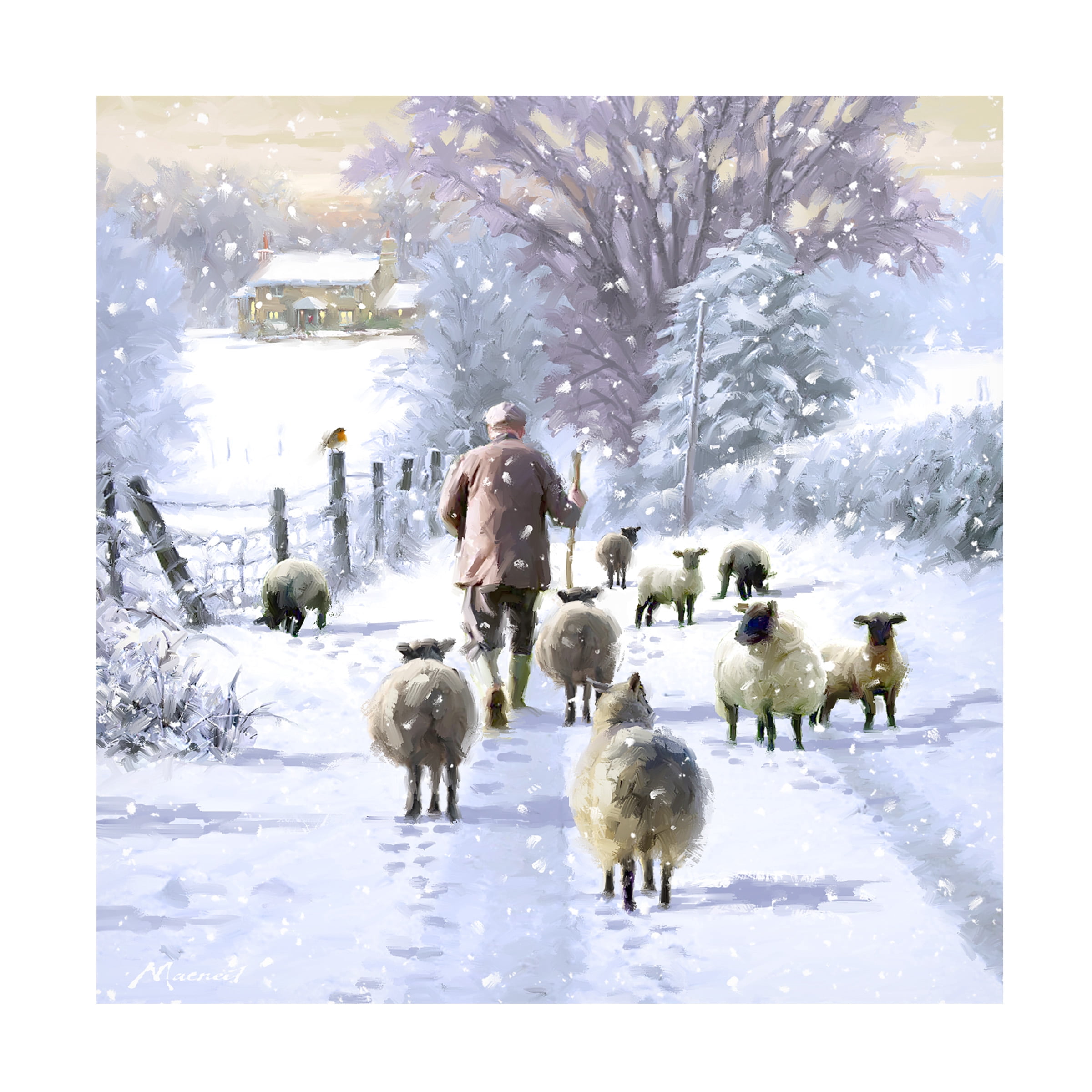 The Macneil Studio 'Winter Shepherd' Canvas Art