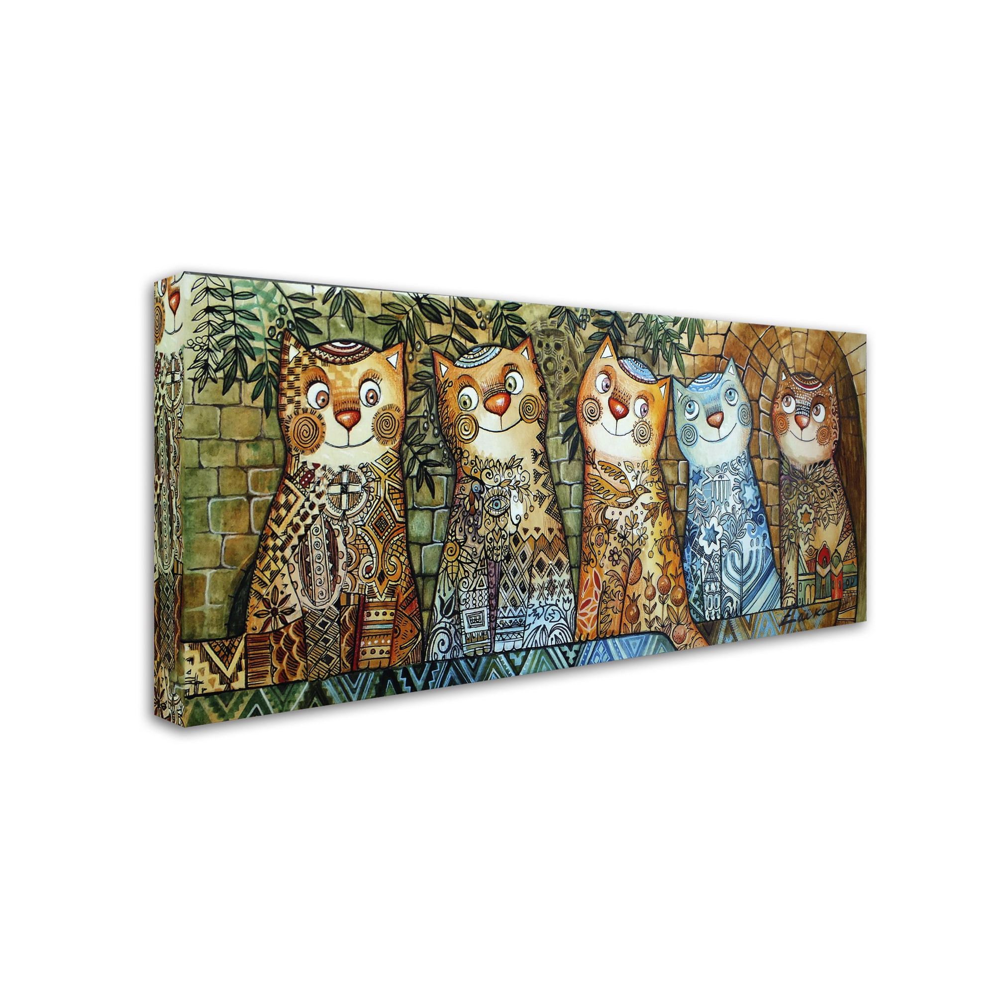 Colorful Cats of Israel Canvas Art, 15x20
