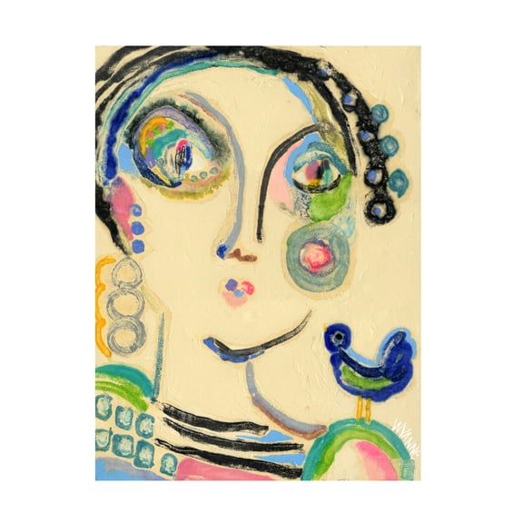 Trademark Fine Art Wyanne Bluebird On My Shoulder Canvas Wall Art - 18x24