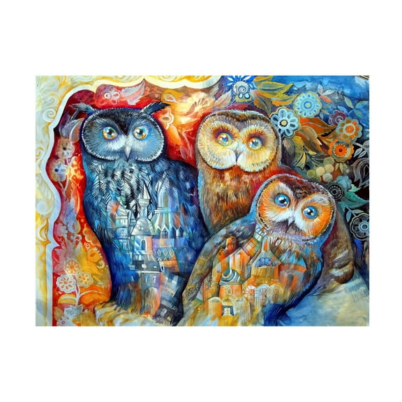 Oxana Ziaka 'Owls' Canvas Art