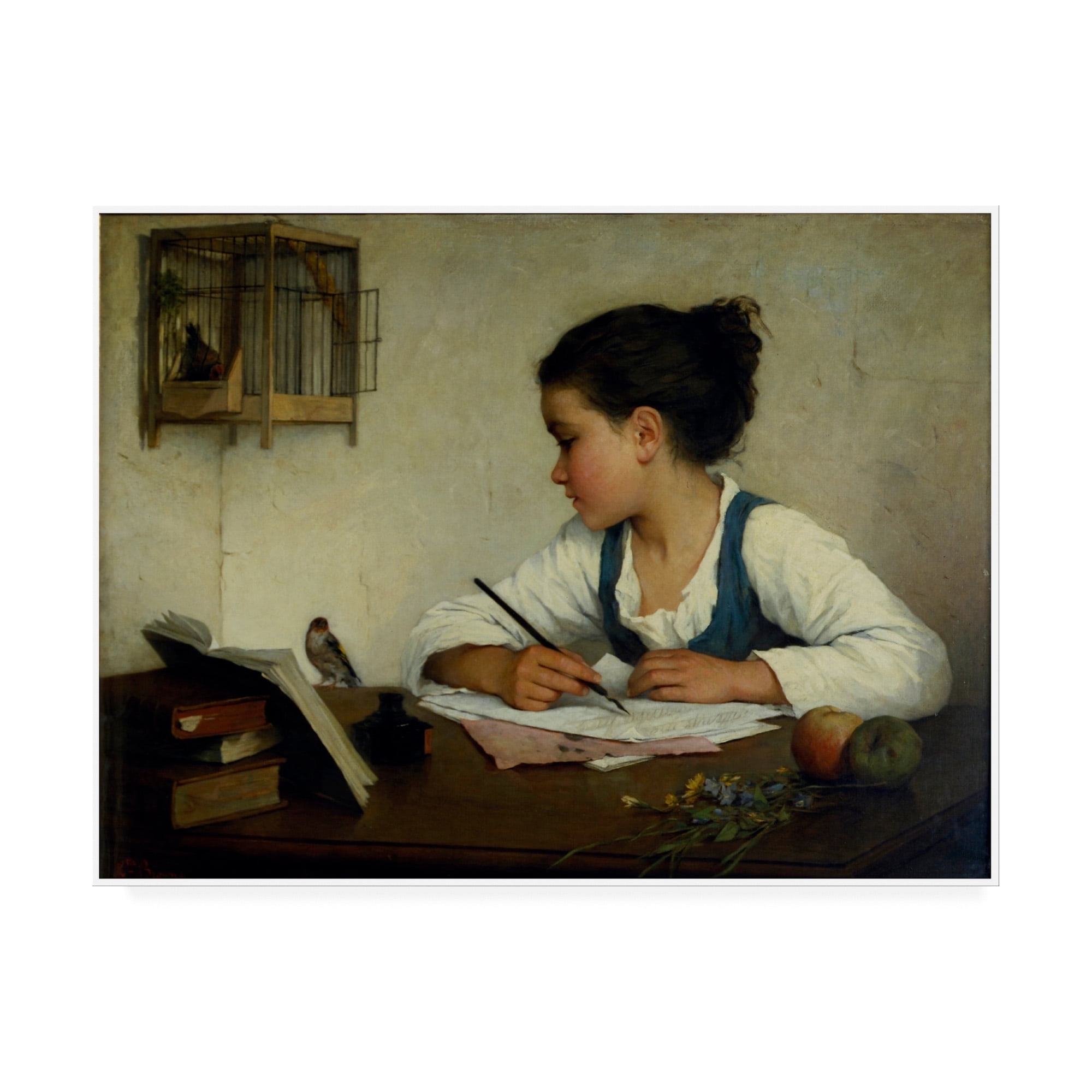 Henriette Browne 'The pet goldfinch' Canvas Art