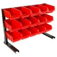 thumbnail image 1 of 15 Bin Storage Rack Organizer- Durable Carbon Steel with Stackable Plastic Drawers for Tools Hardware Crafts Office Supplies More by Stalwart, 1 of 6