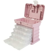Stalwart Small Parts Organizer Toolbox for Hardware, Tackle or Crafts, Pink