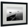 thumbnail image 1 of Trademark Fine Art "Herons and 3 Boats" Canvas Art by Moises Levy White Matte, Black Frame, 1 of 5