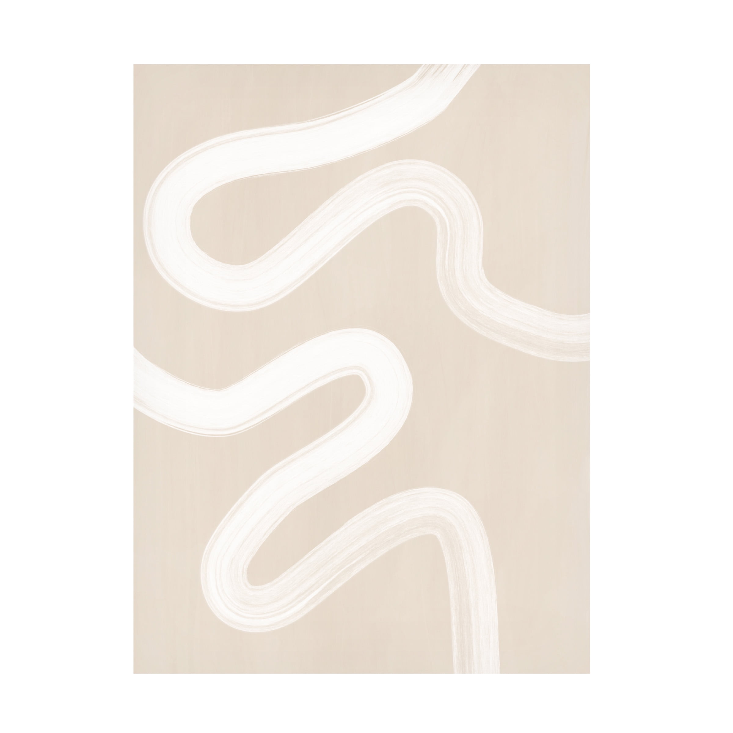 Elena Ristova 'Beige One Line Drawing' Canvas Art