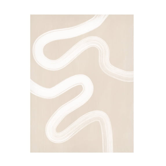 Elena Ristova 'Beige One Line Drawing' Canvas Art