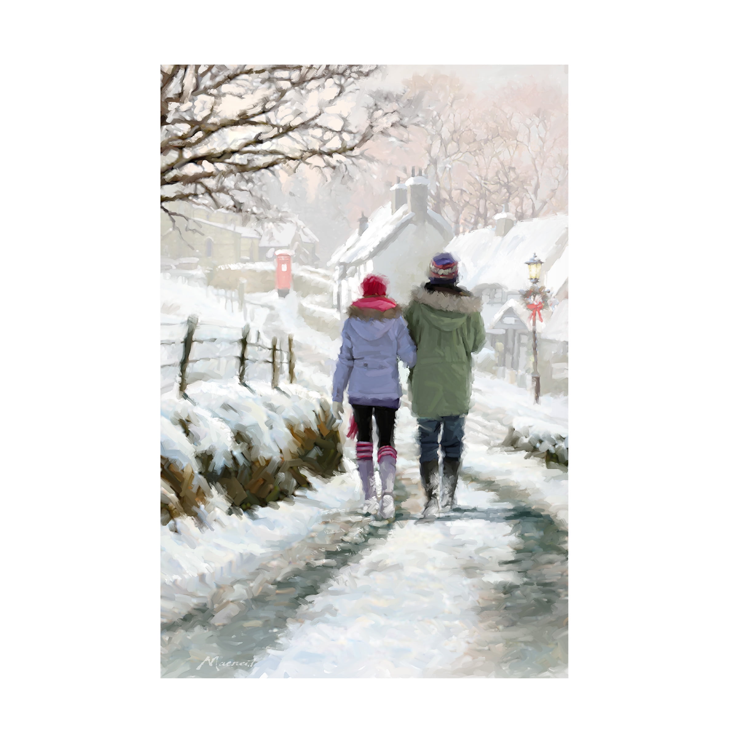 The Macneil Studio 'Couple in Snow' Canvas Art