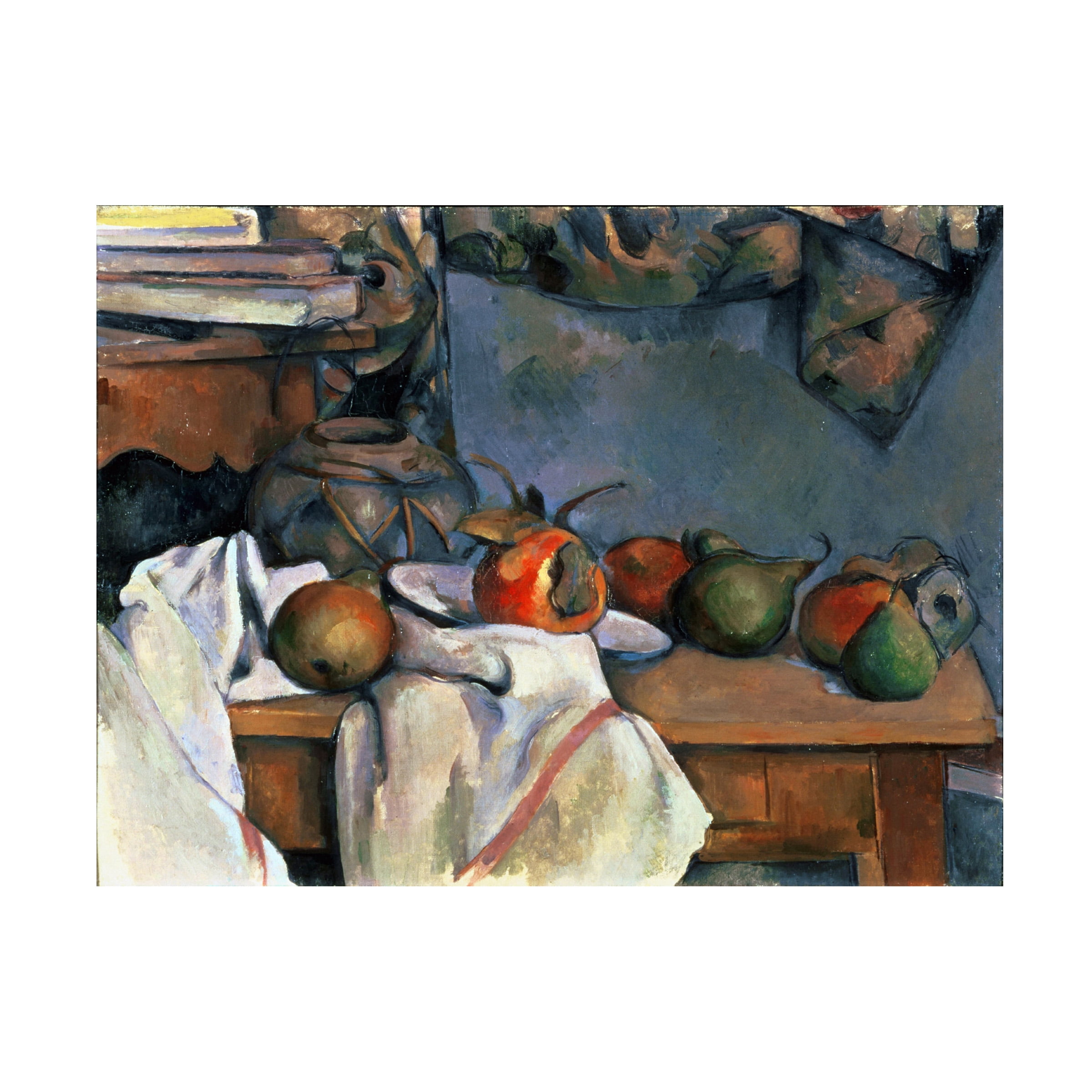 Cezanne 'Ginger Pot With Pomegranite And Pears' Canvas Art