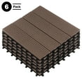 thumbnail image 1 of Pure Garden 6PK Interlocking Deck Tiles All Weather Outdoor Flooring, Mocha, 1 of 8
