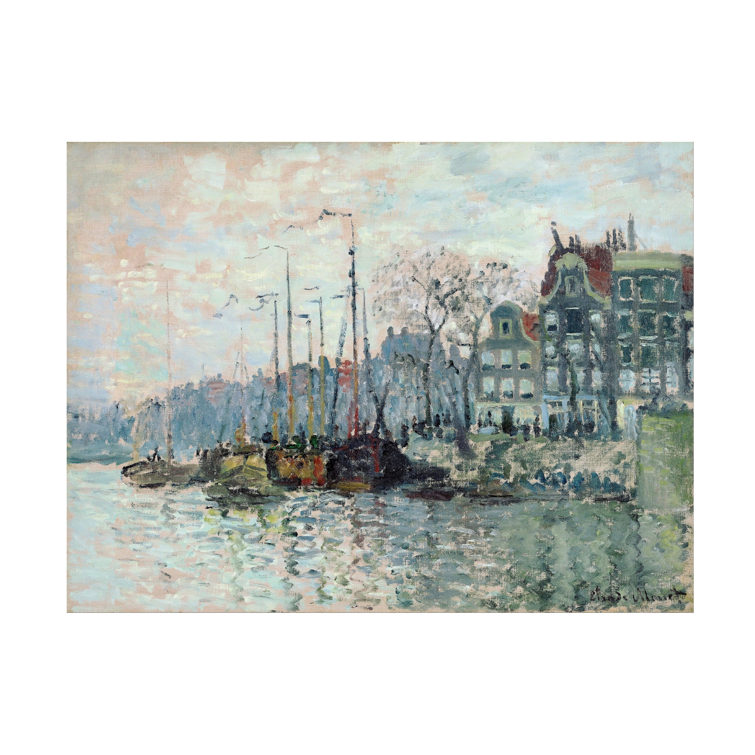 Monet 'View Of The Kromme Waal In Amsterdam' Canvas Art