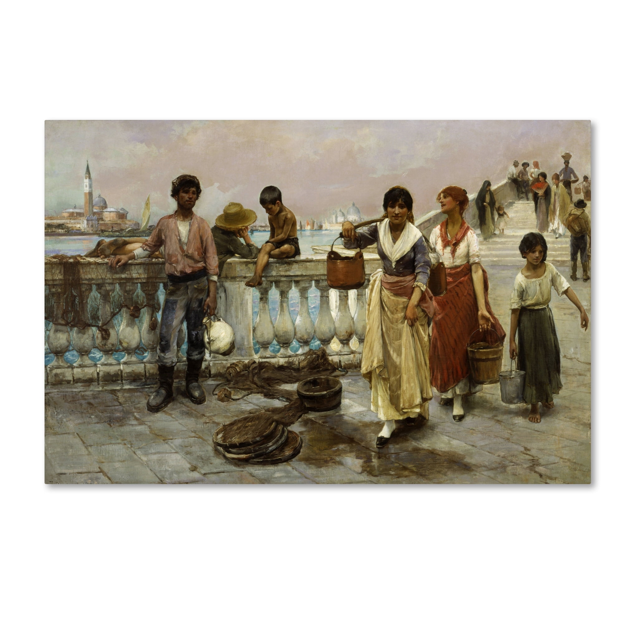 Frank Duveneck 'Water Carriers Venice' Canvas Art
