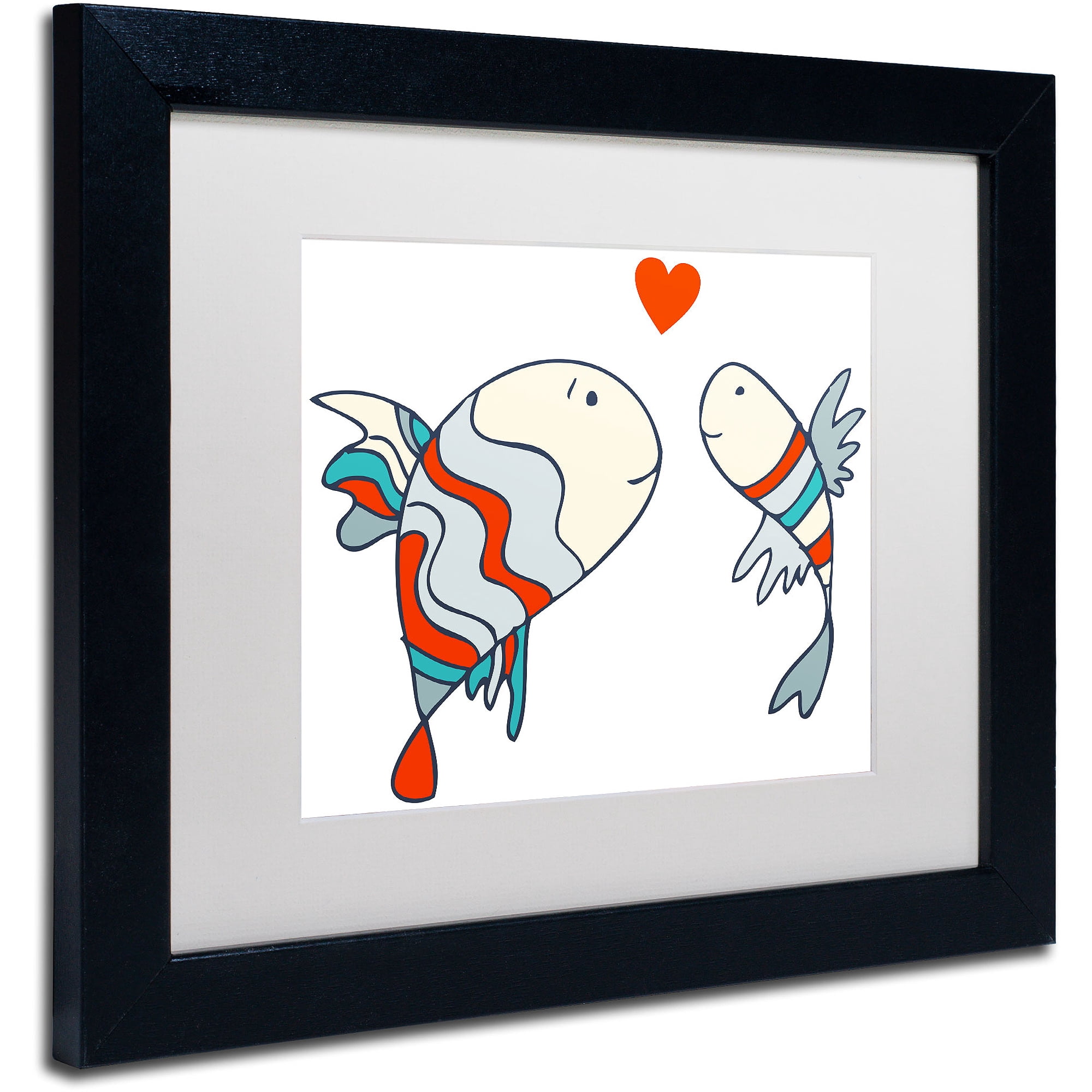 Carla Martell 'Two Little Fish' Matted Framed Art