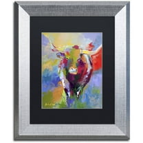 Richard Wallich 'Longhorn' Black Matted Framed Art