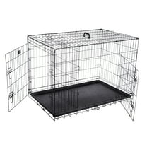 PETMAKER Collapsible 2-Door 42" Crate for Dogs with Divider Wall Panel