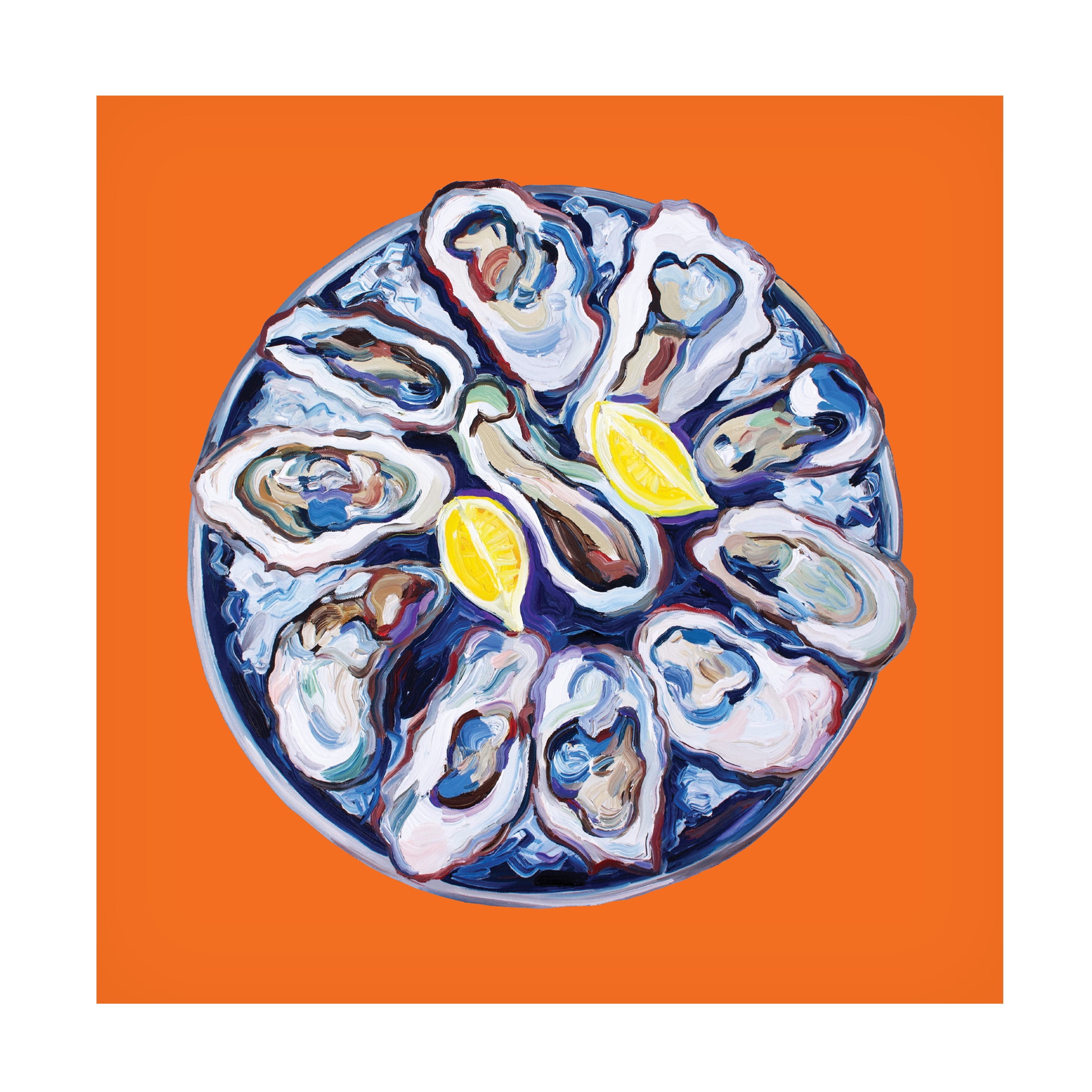 Alice Straker 'Oysters On a Plate Orange' Canvas Art