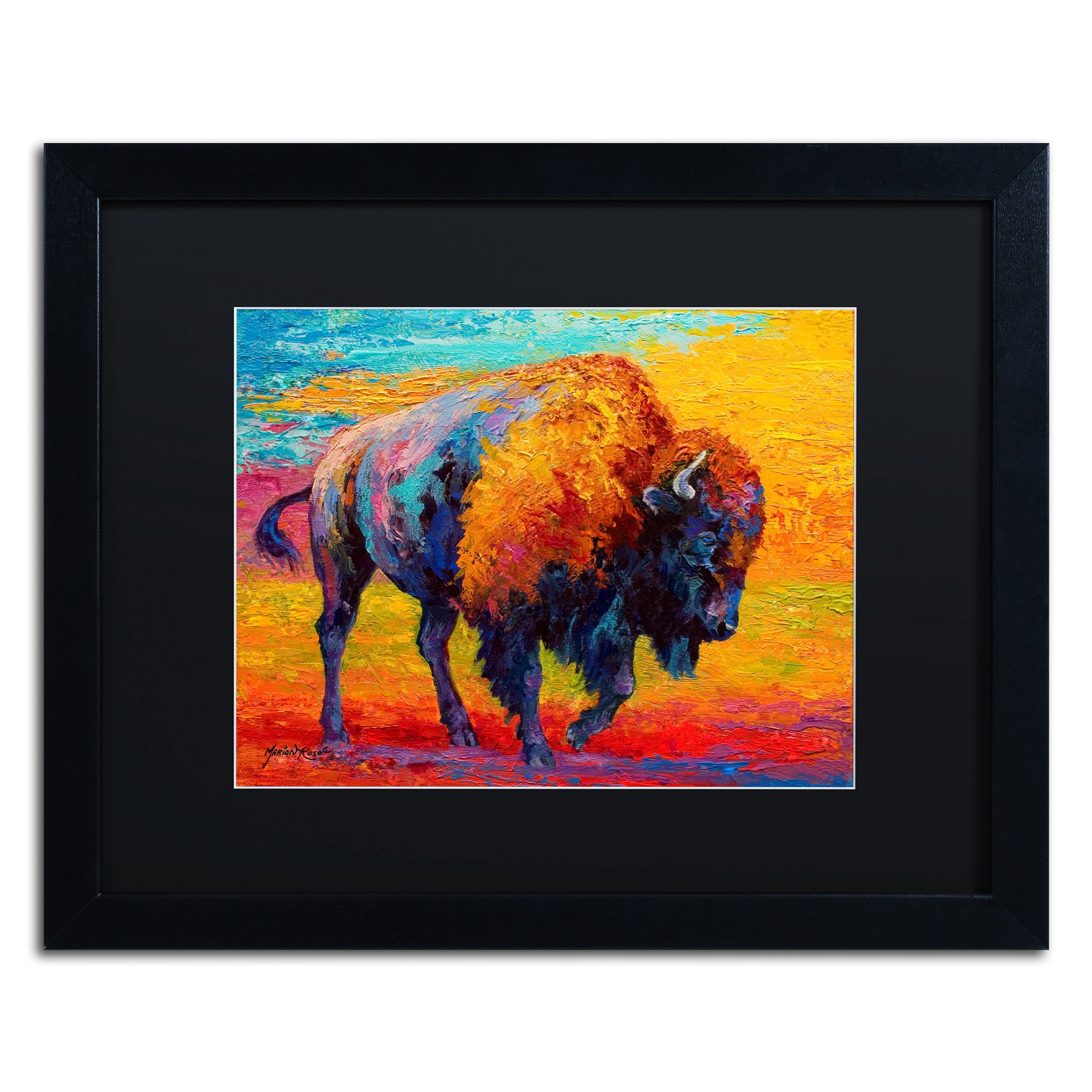 Marion Rose 'Spirit of the Prairie' Black Matted Framed Art