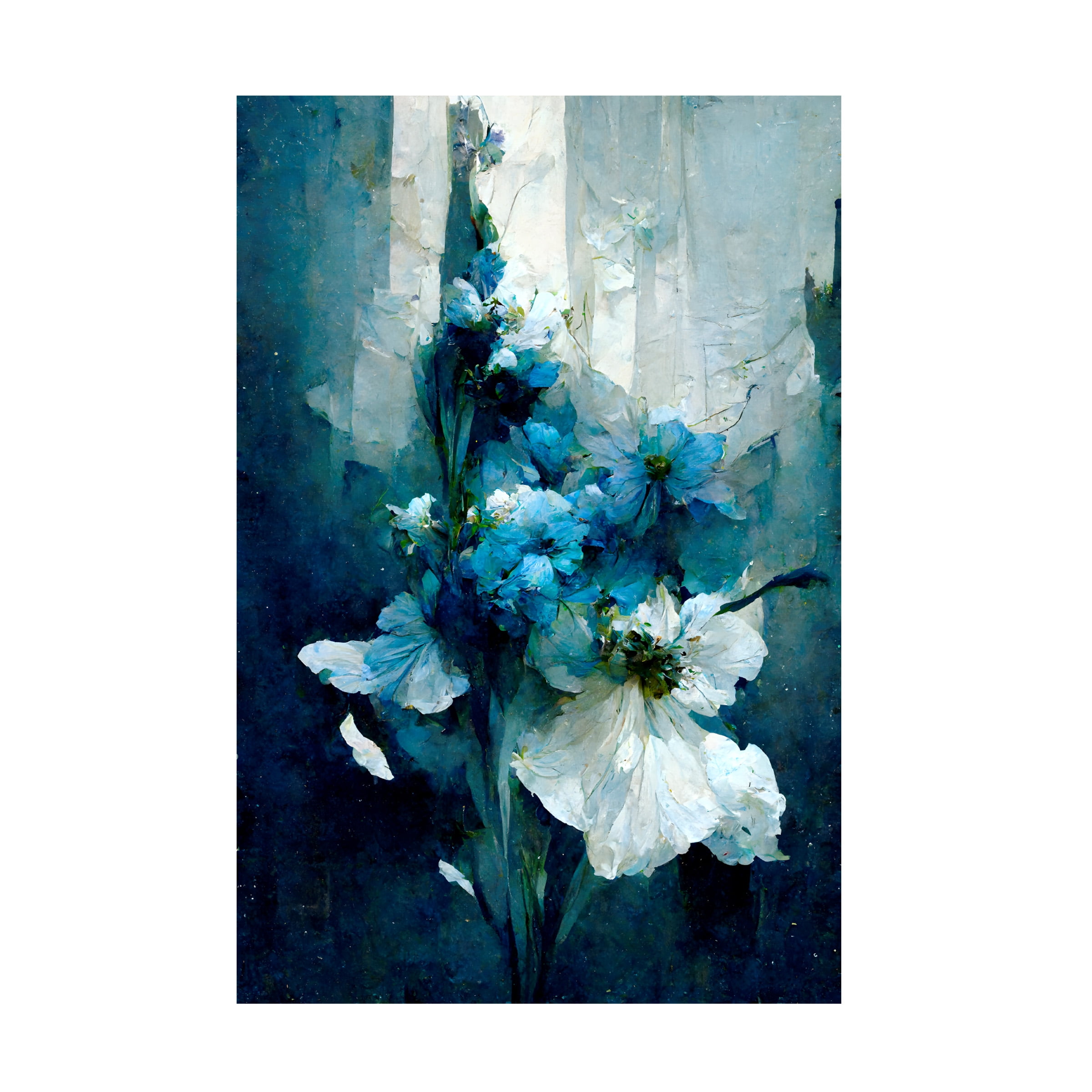 Treechild 'Blue Flower Bouquet' Canvas Art
