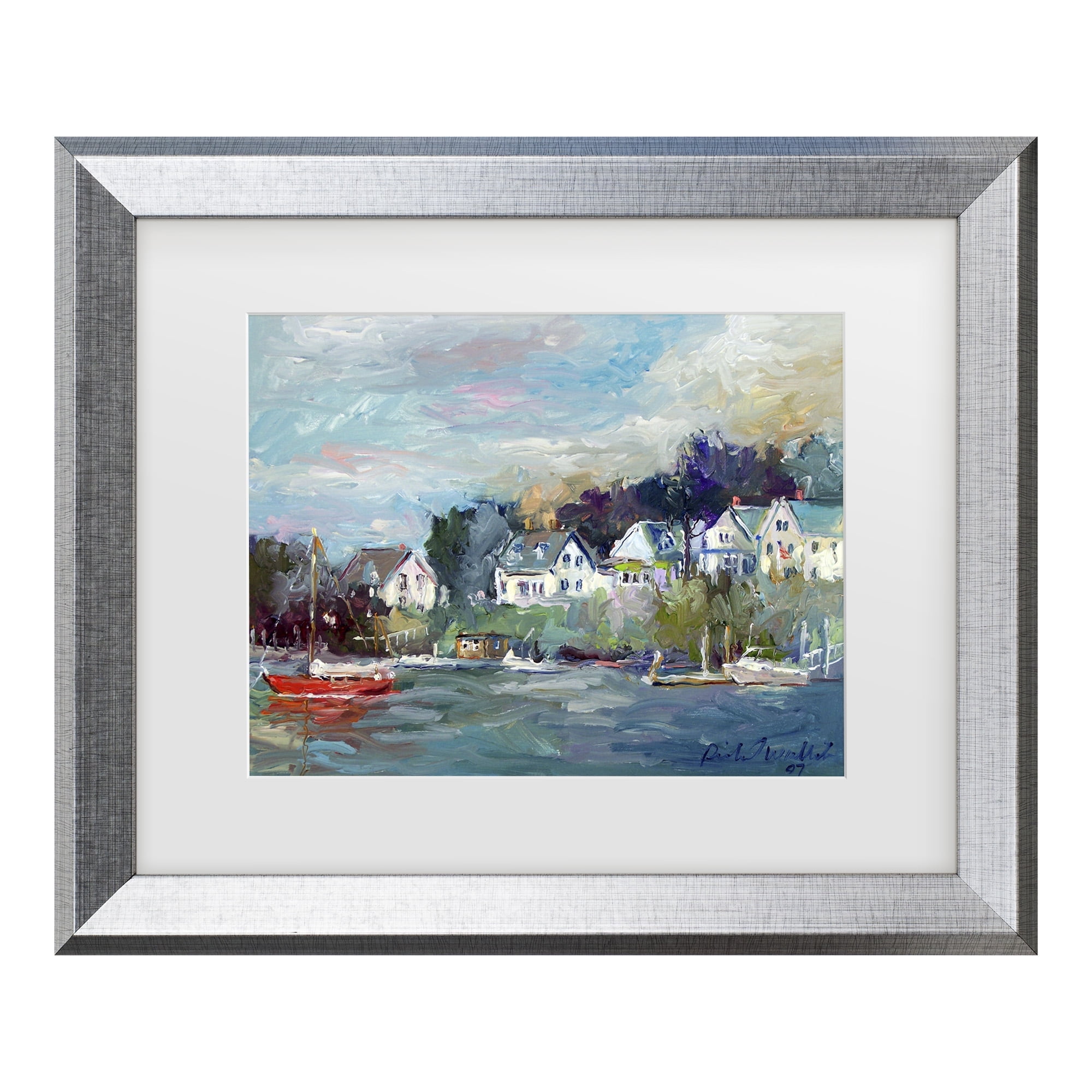 Richard Wallich 'Dock' Matted Framed Art