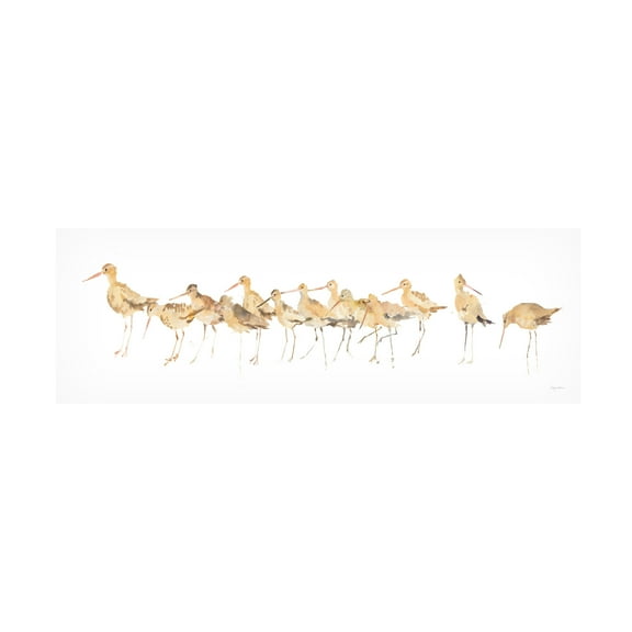 Avery Tillmon 'Watercolor Sandpipers Panel' Canvas Art