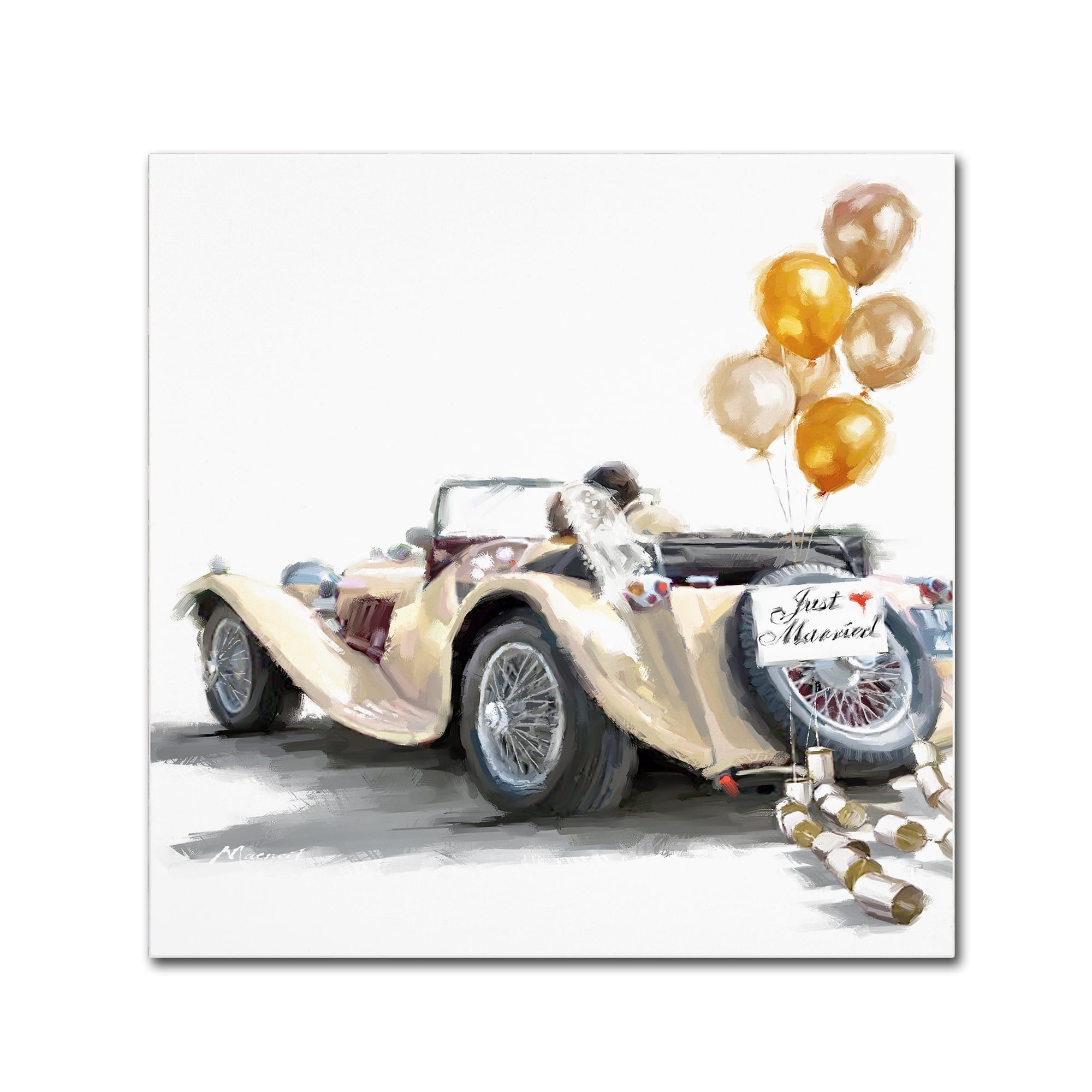 The Macneil Studio 'Wedding Car Gold' Canvas Art