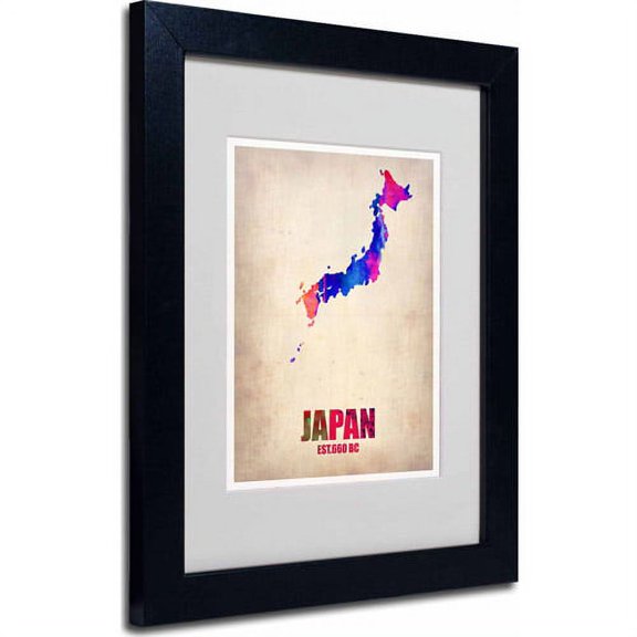 Matted art under acrylic in a black frame