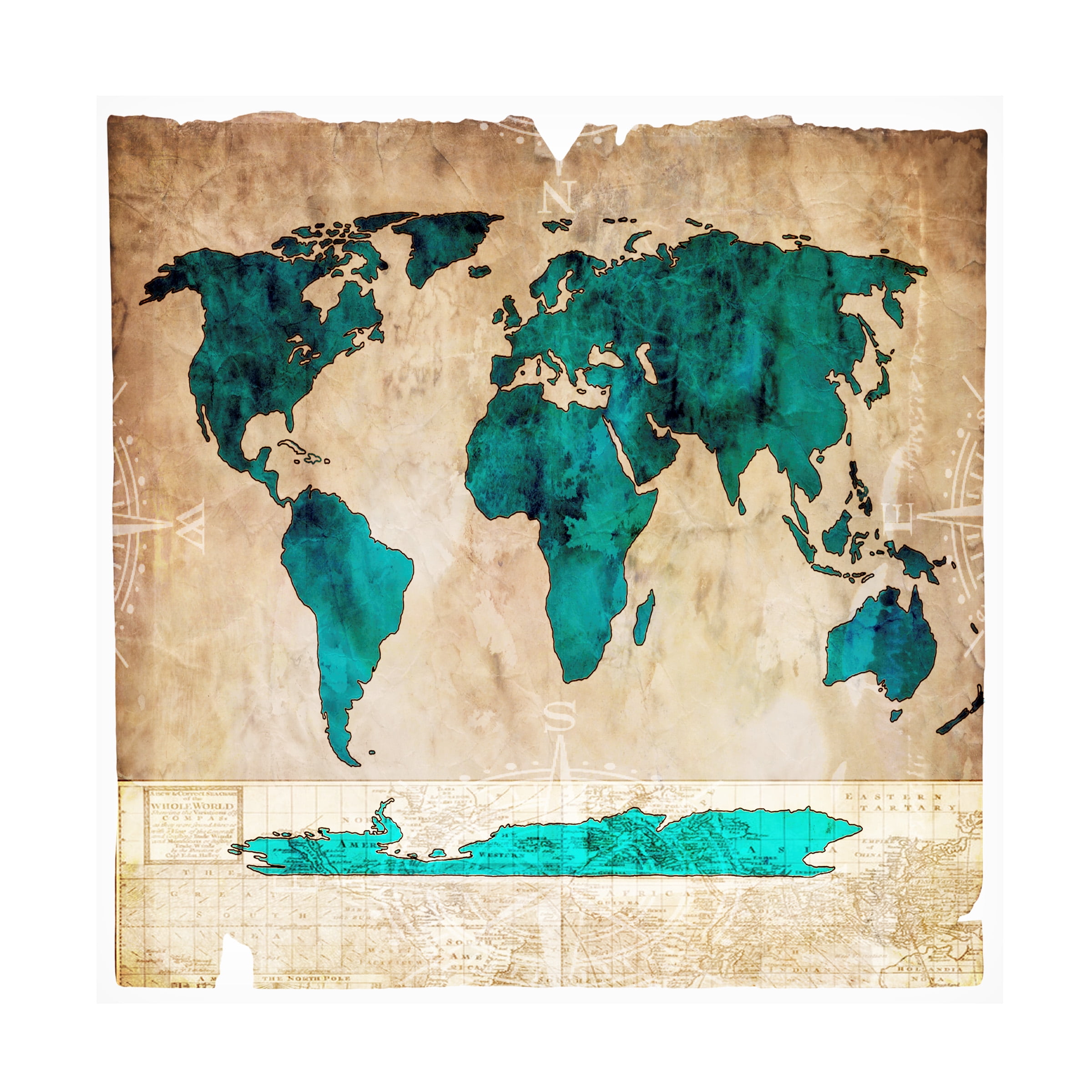 LightBoxJournal 'Sea Map I' Canvas Art