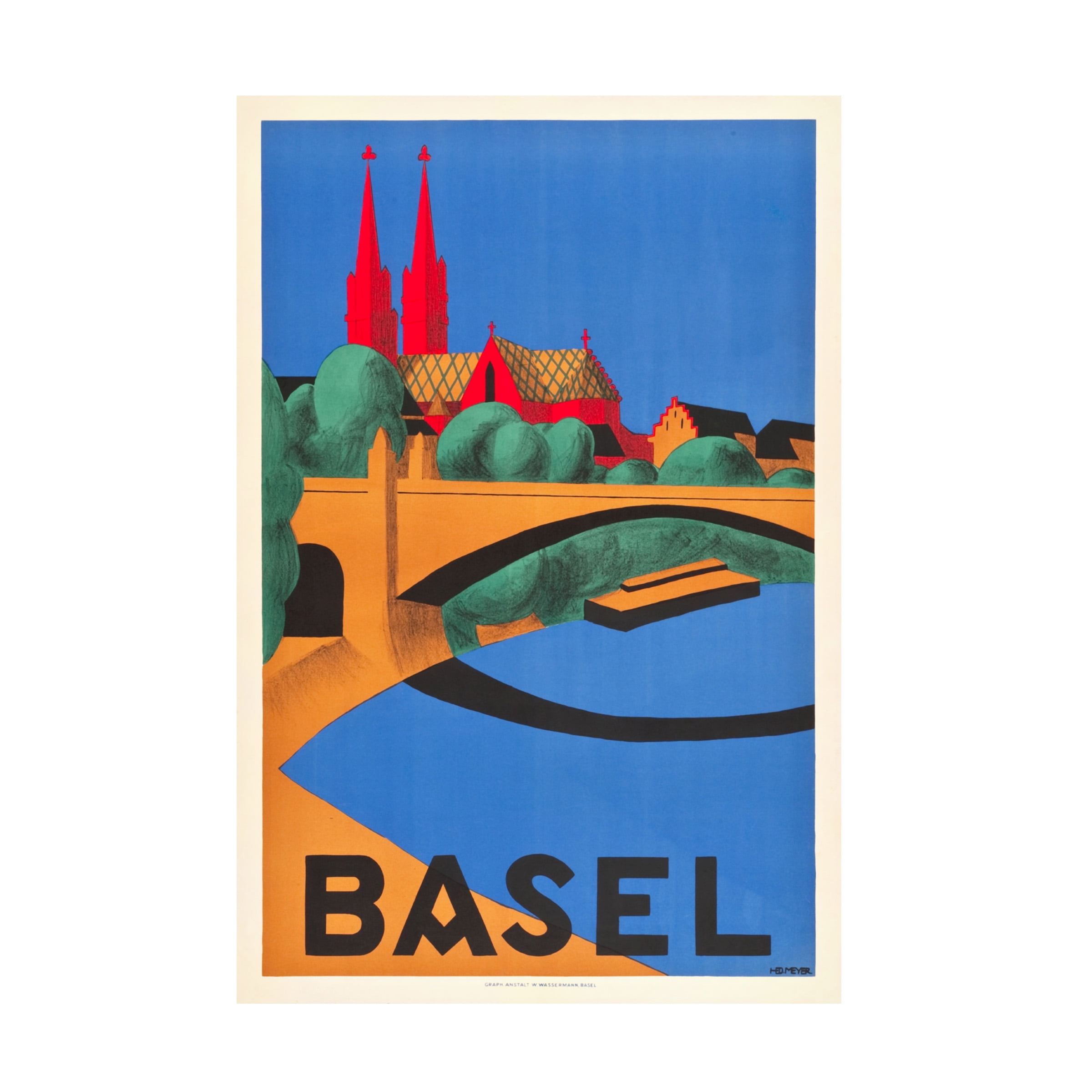 Vintage Apple Collection 'Basel Travel' Canvas Art