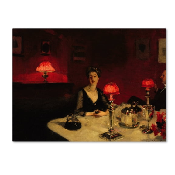 John Singer Sargent 'A Dinner Table At Night' Canvas Art