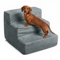 thumbnail image 1 of PETMAKER 3-Step Pet Stairs with Removable Zippered Microfiber Cover (Gray), 1 of 8