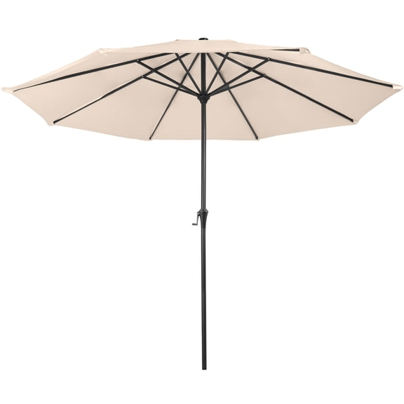 Pure Garden 9FT Outdoor Vented Patio Umbrella with Easy Crank (Tan)