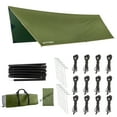 thumbnail image 1 of Wakeman Outdoors 15x12ft Camping Tarp with Poles, Tent or Hammock Rain Fly with UV Protection, Green, 1 of 10